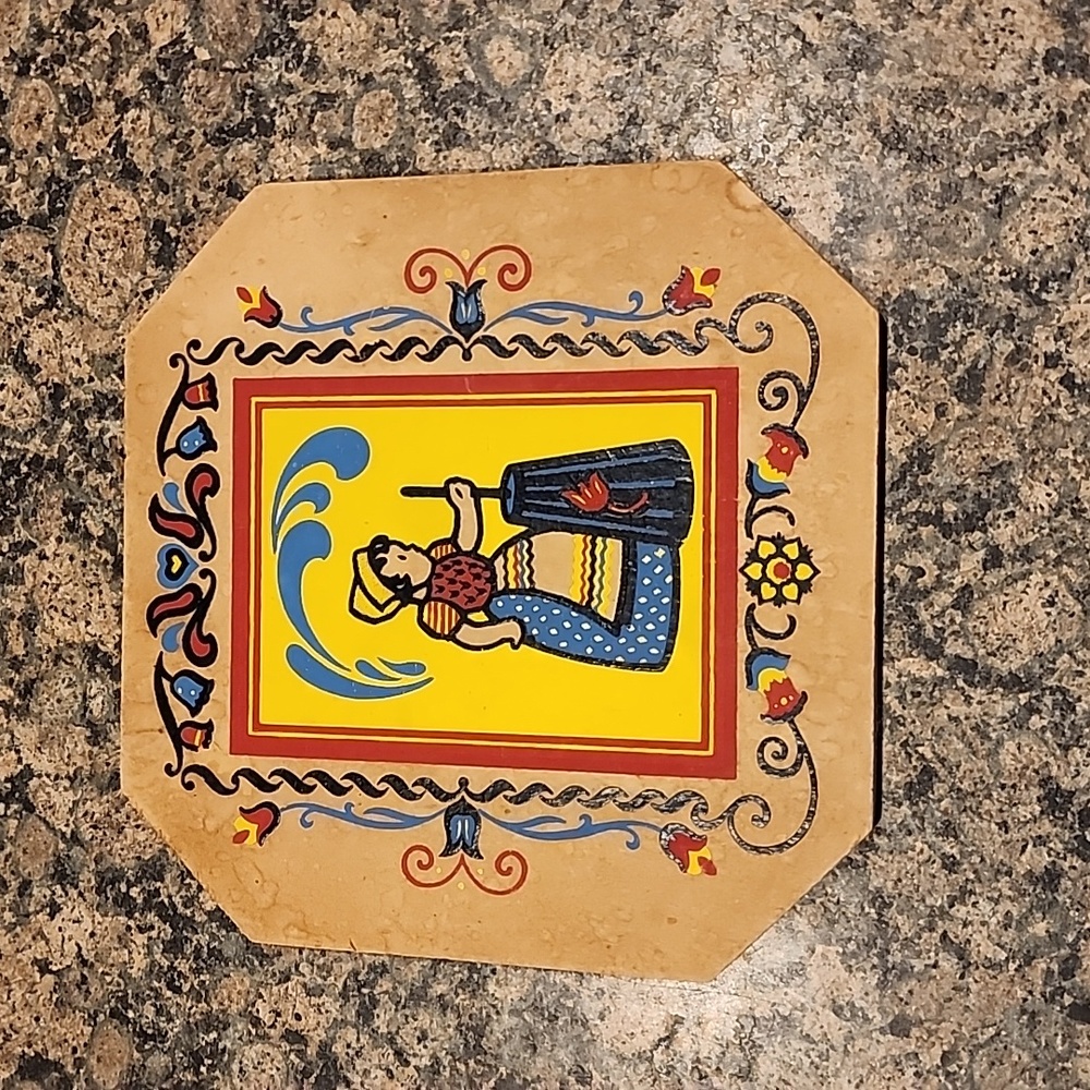 Vintage Purol Service Station Prophetstown, IL Dutch Design Cork Trinket